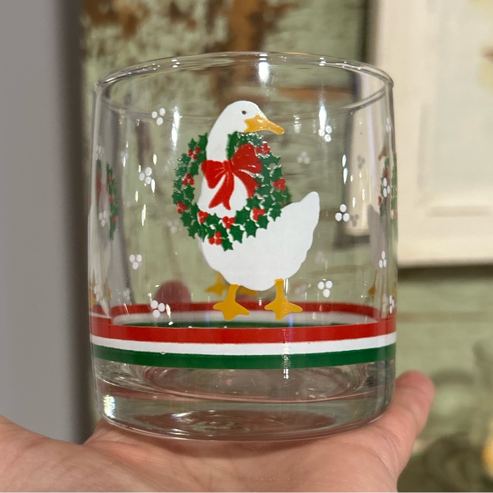Festive LSTC Vintage Christmas Goose Glass